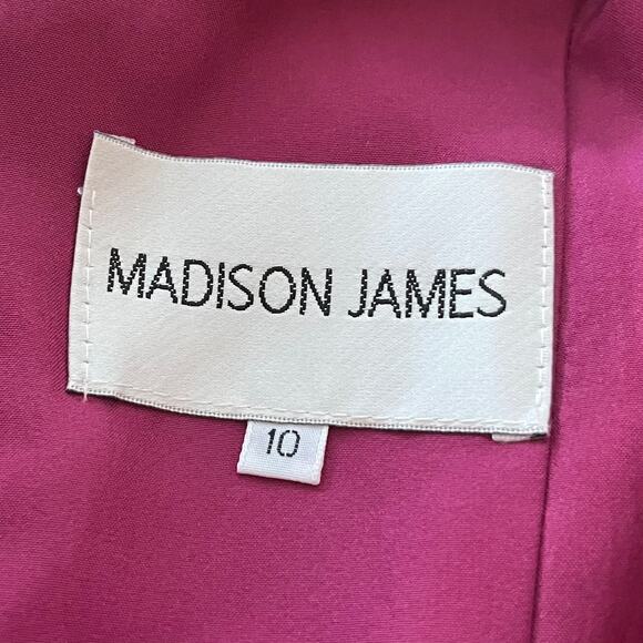 Madison James Maxi Strappy Formal Gown Prom Dress Long burgundy Sheer‎ Size 10 - Picture 7 of 10